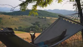 Függőágyban full extrás lazulás Dobogókőn a sípályánál